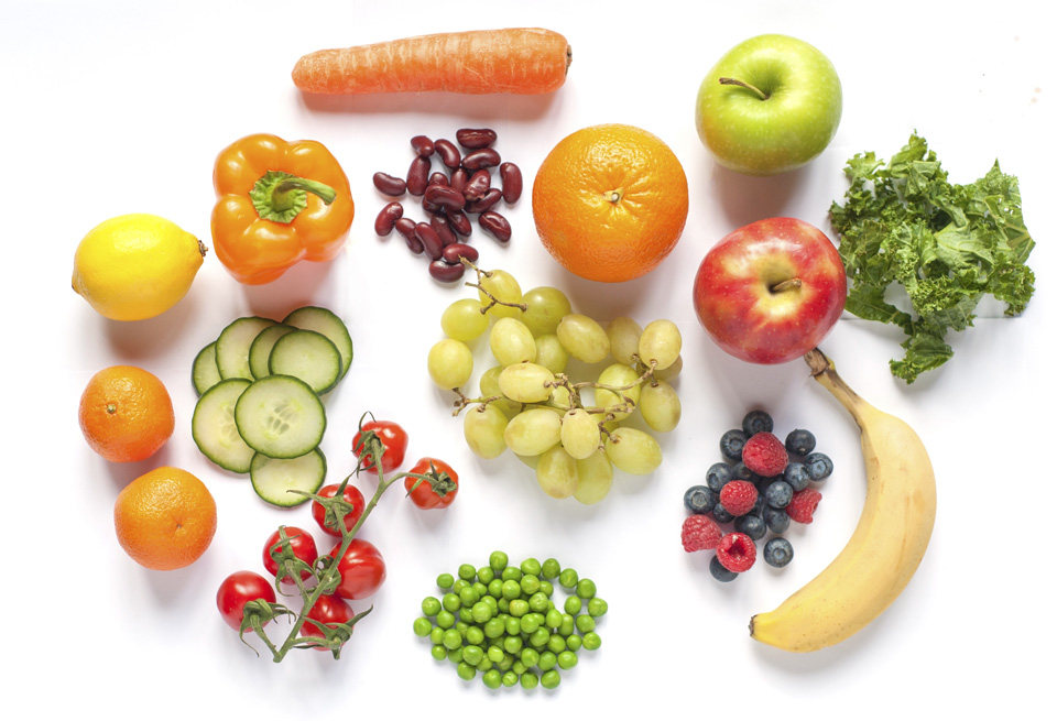 Dine Fruits On White Background